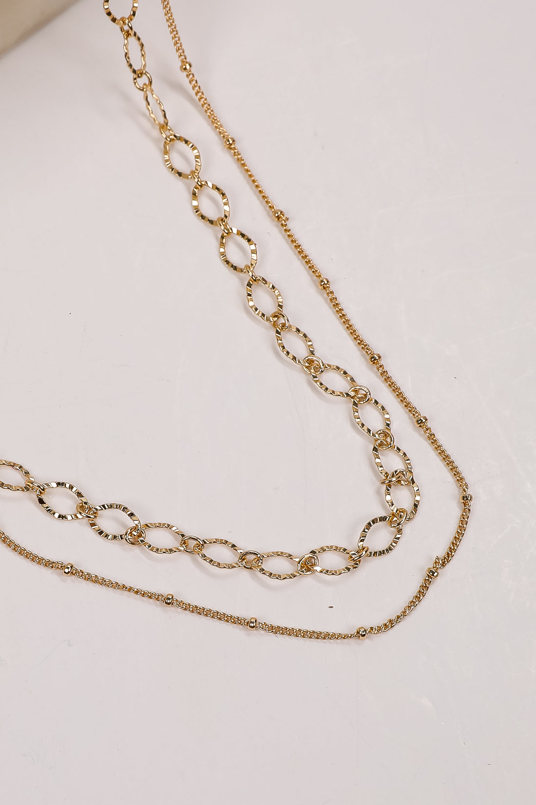 Lindsey Gold Layered Chain Necklace
