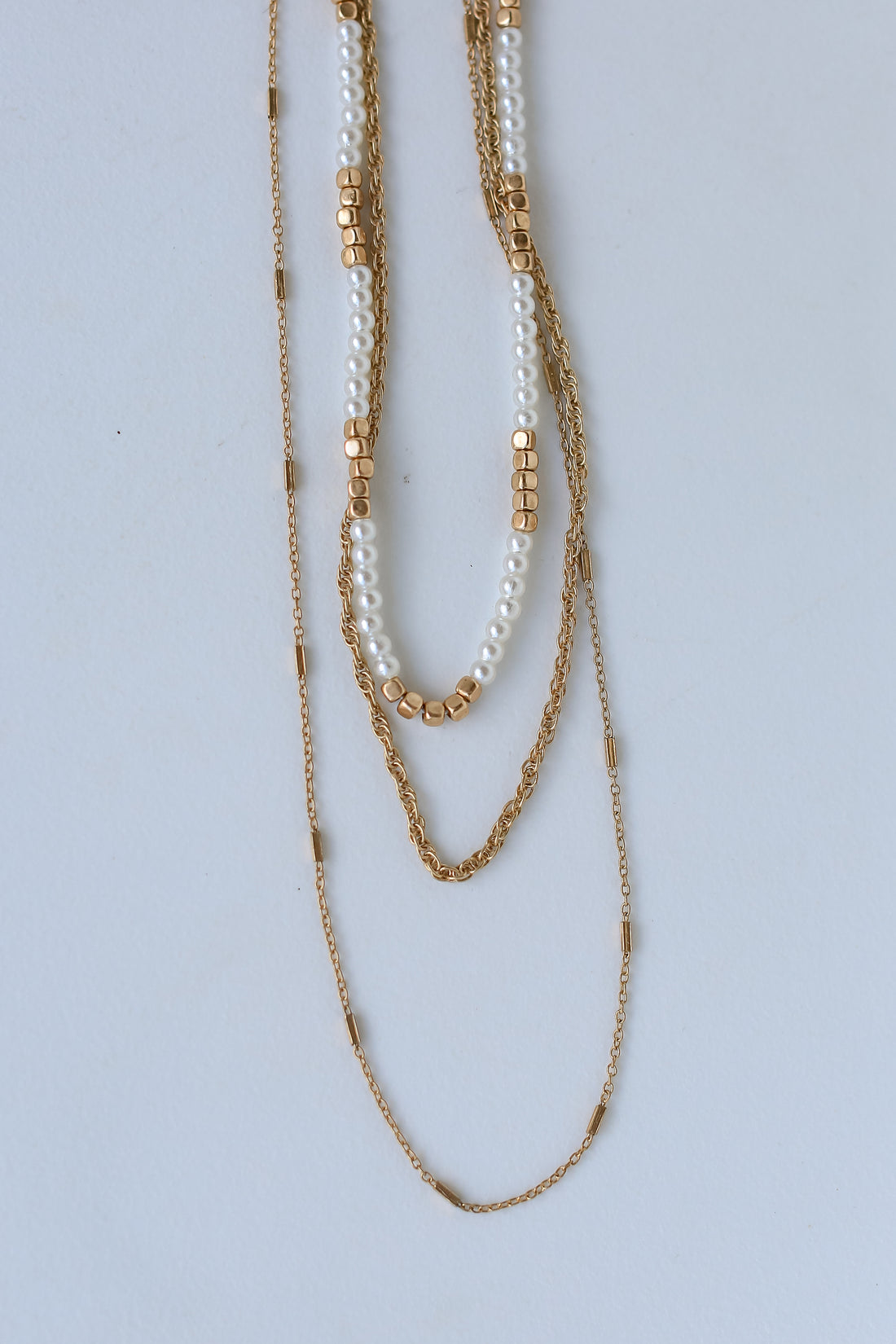 Gold Beaded Layered Necklace