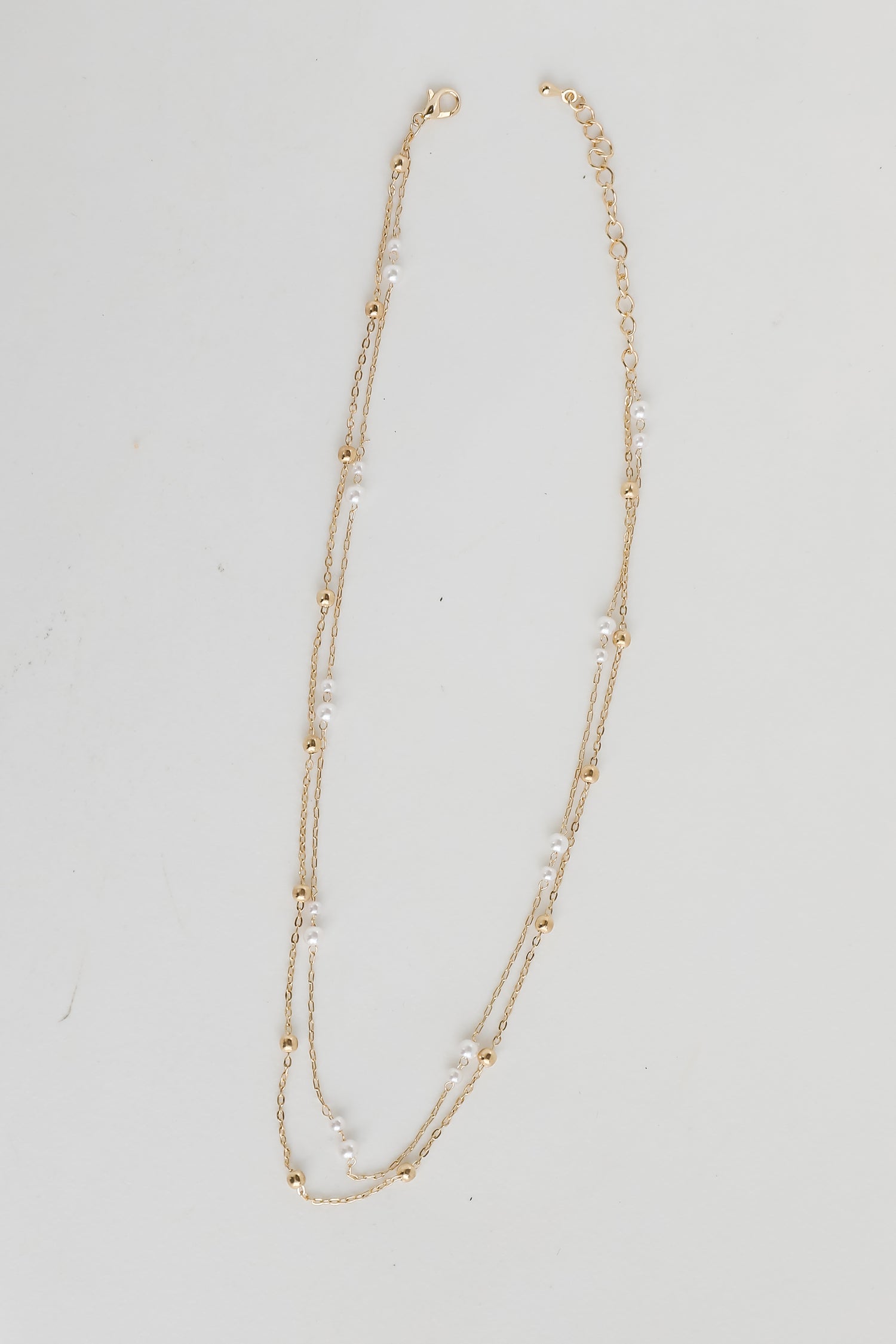 Brooke Gold Pearl Layered Chain Necklace