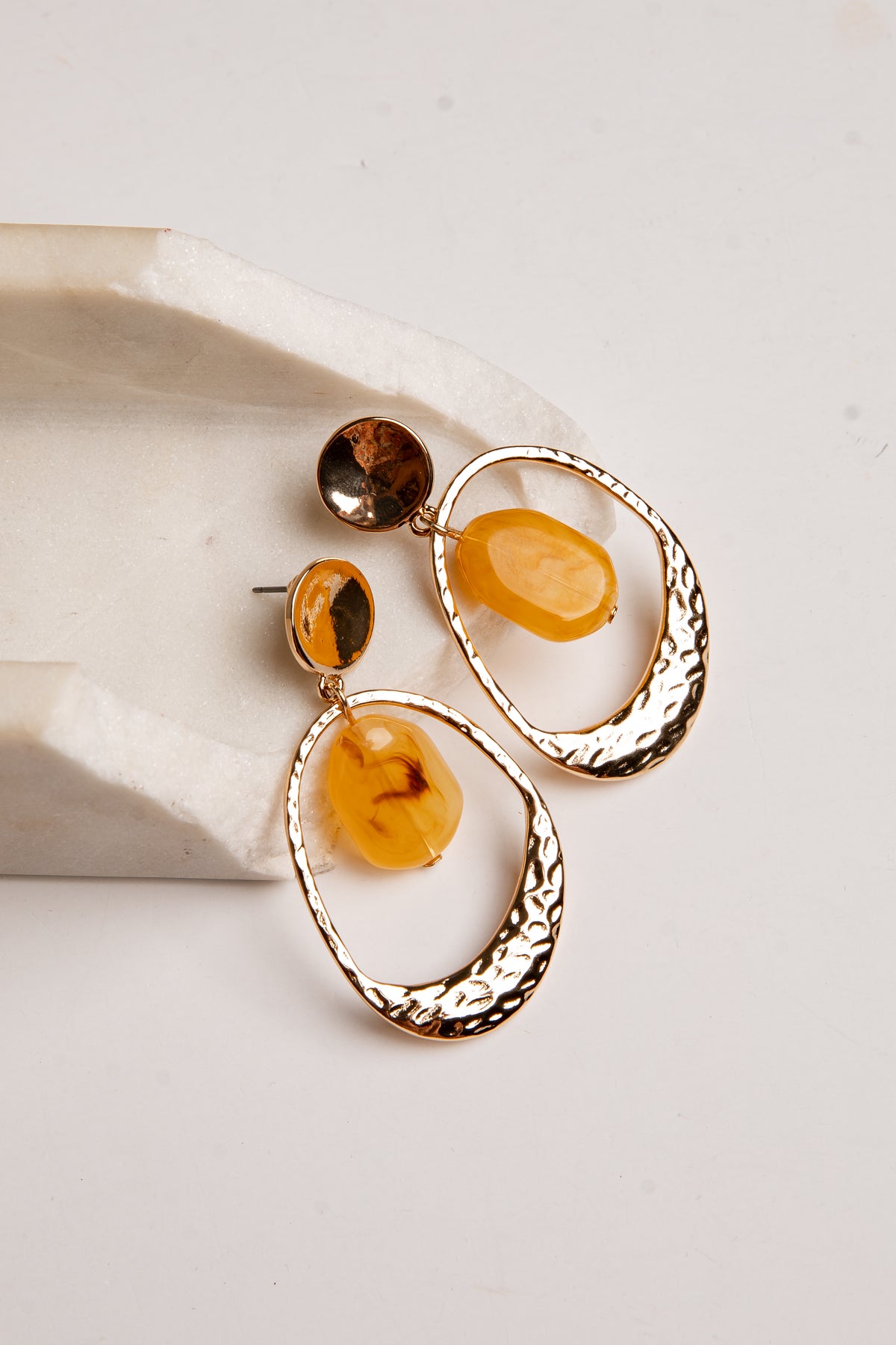 Davina Gold Marbled Drop Earrings