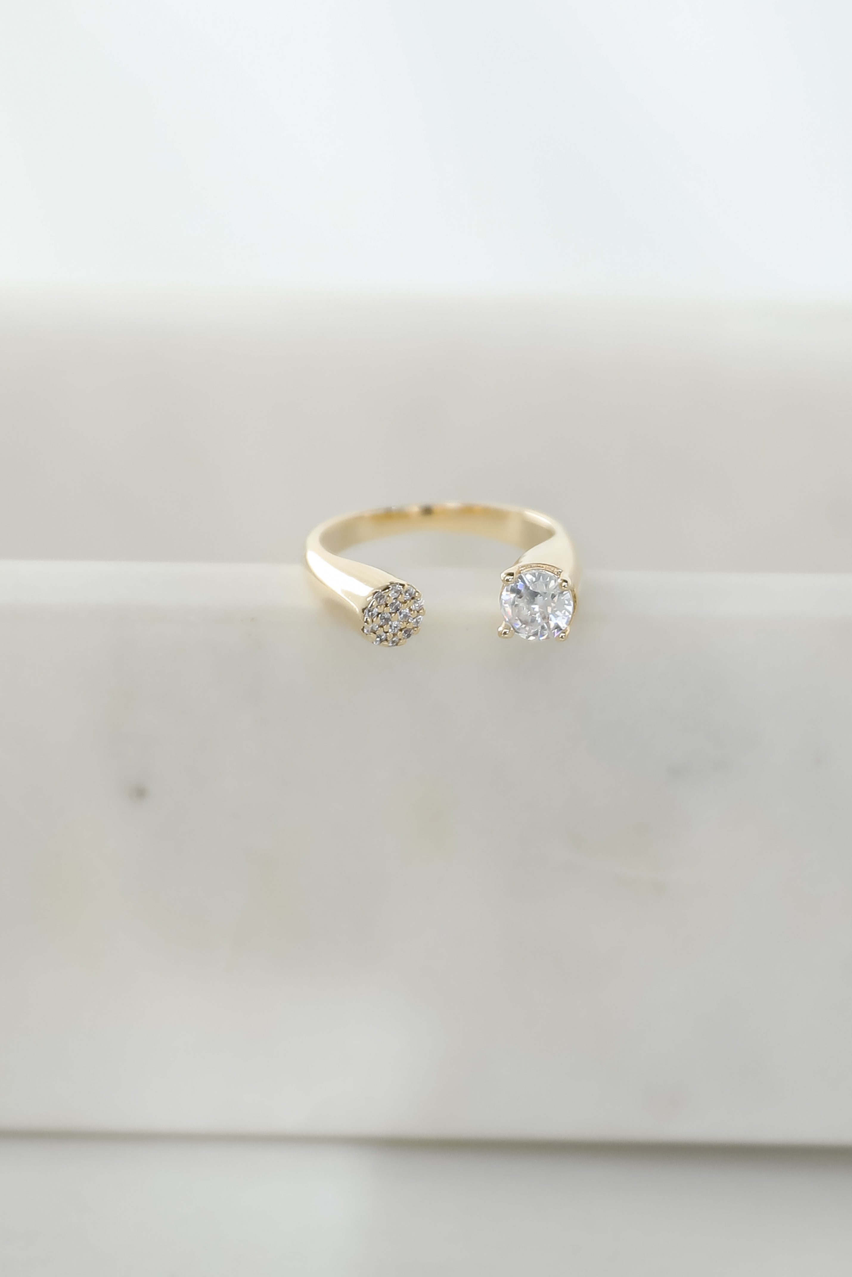 Ella Gold Rhinestone Open Ring