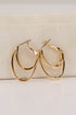 Rosie Gold Oval Double Hoop Earrings
