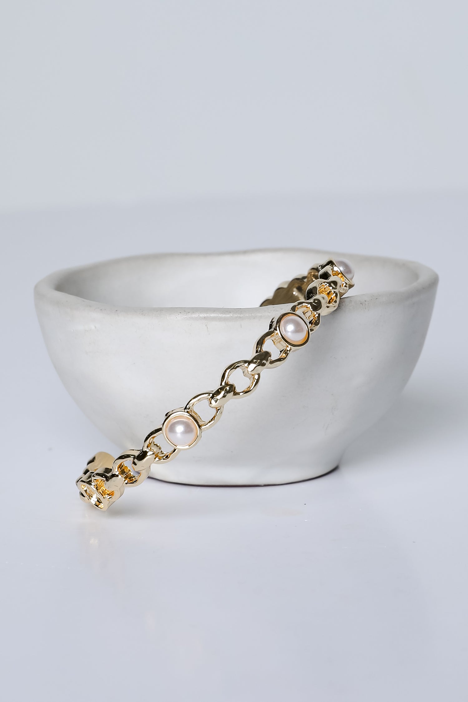 Ellie Gold Pearl Cuff Bracelet