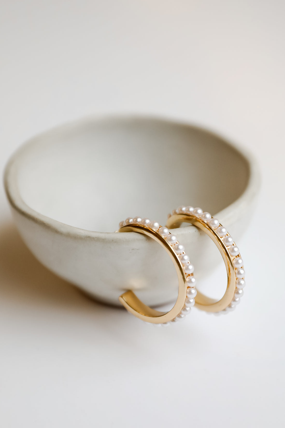 Elle Gold Pearl Hoop Earrings