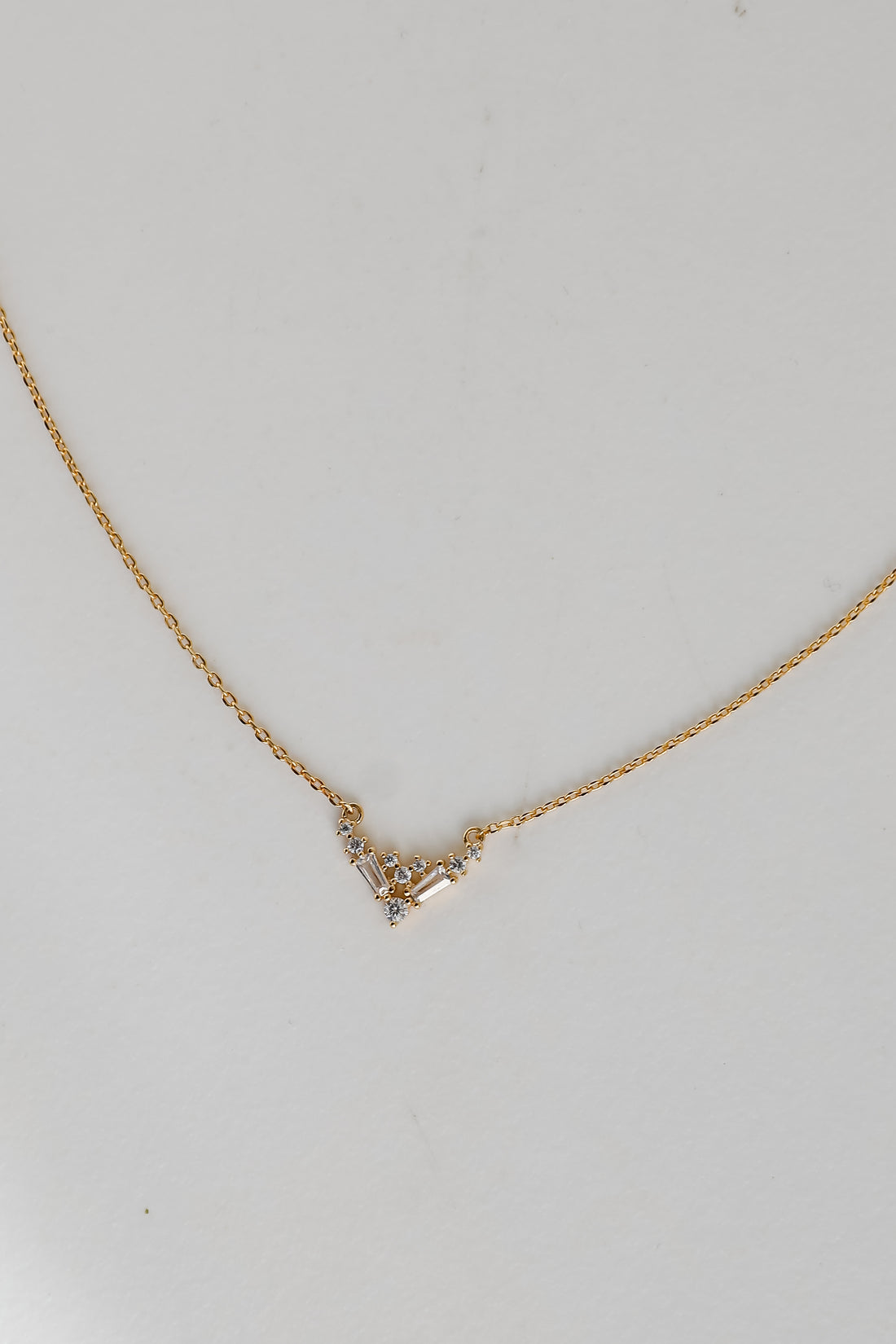 Gold Rhinestone Charm Necklace