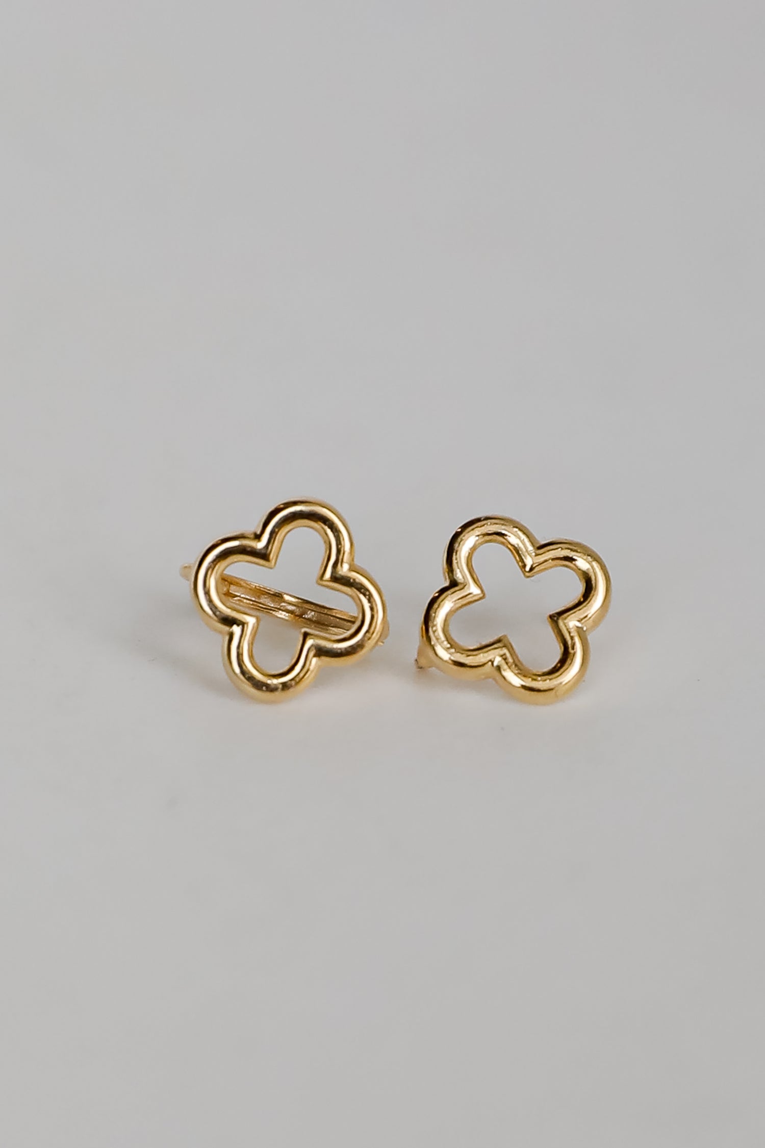 Annie Gold Quatrefoil Mini Hoop Earrings