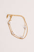 Kenzie Gold Pearl Quatrefoil Layered Bracelet