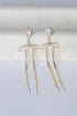 Lily Gold Rhinestone Bow Chain Drop Earrings