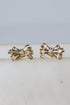 Maya Gold Rhinestone Bow Earrings