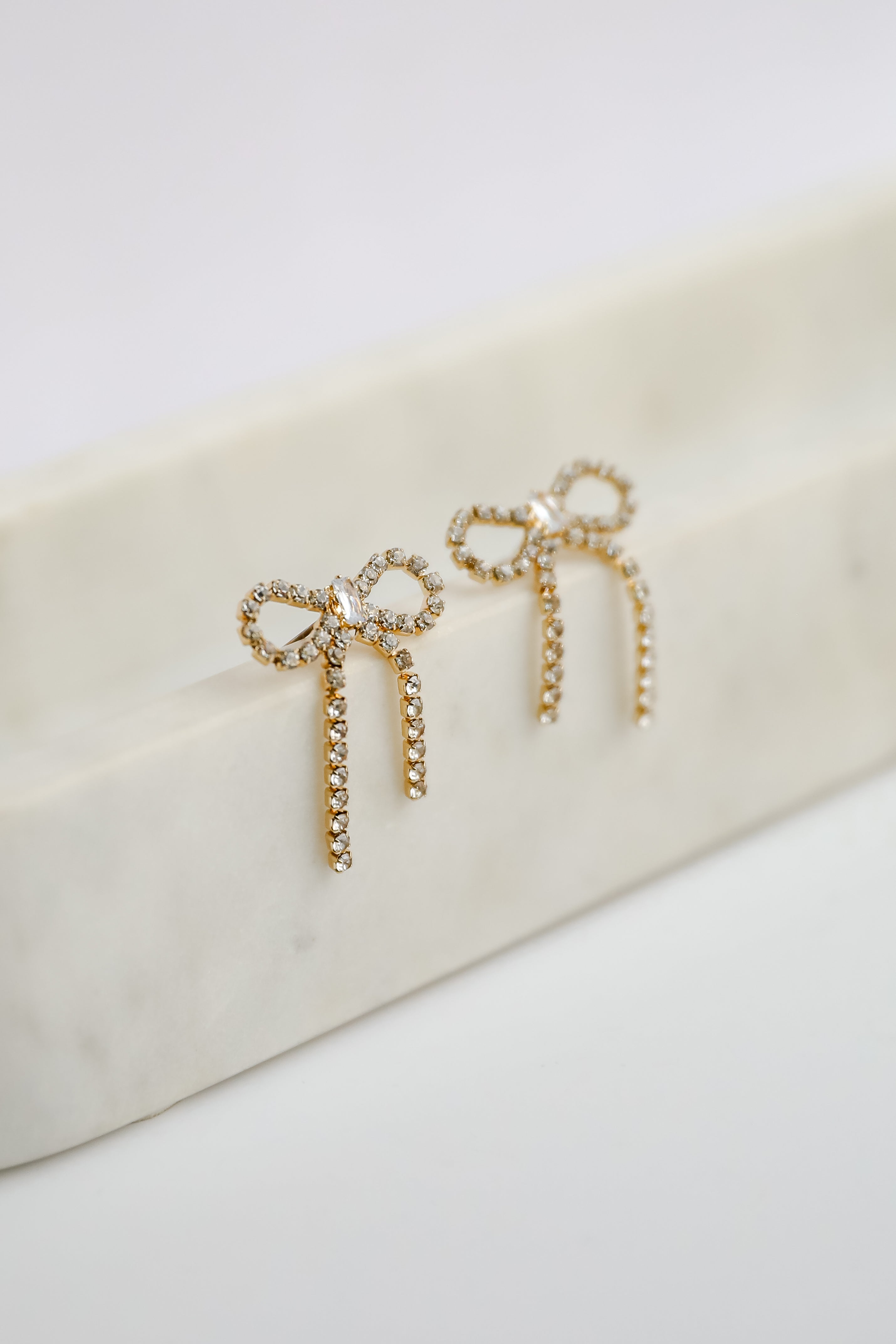 Anne Rhinestone Bow Earrings