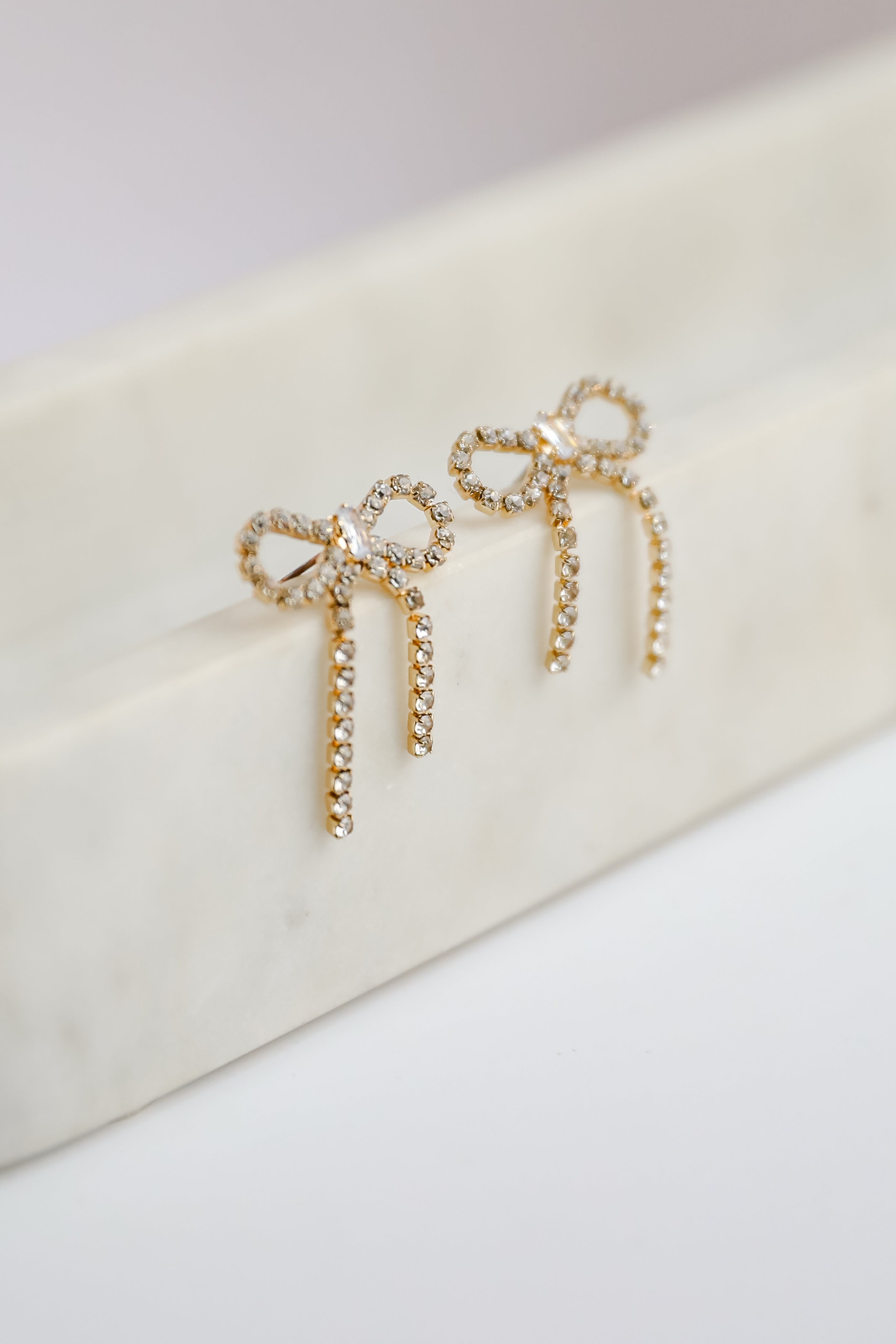 Anne Rhinestone Bow Earrings