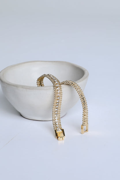 Eleanor Gold Rhinestone Bracelet