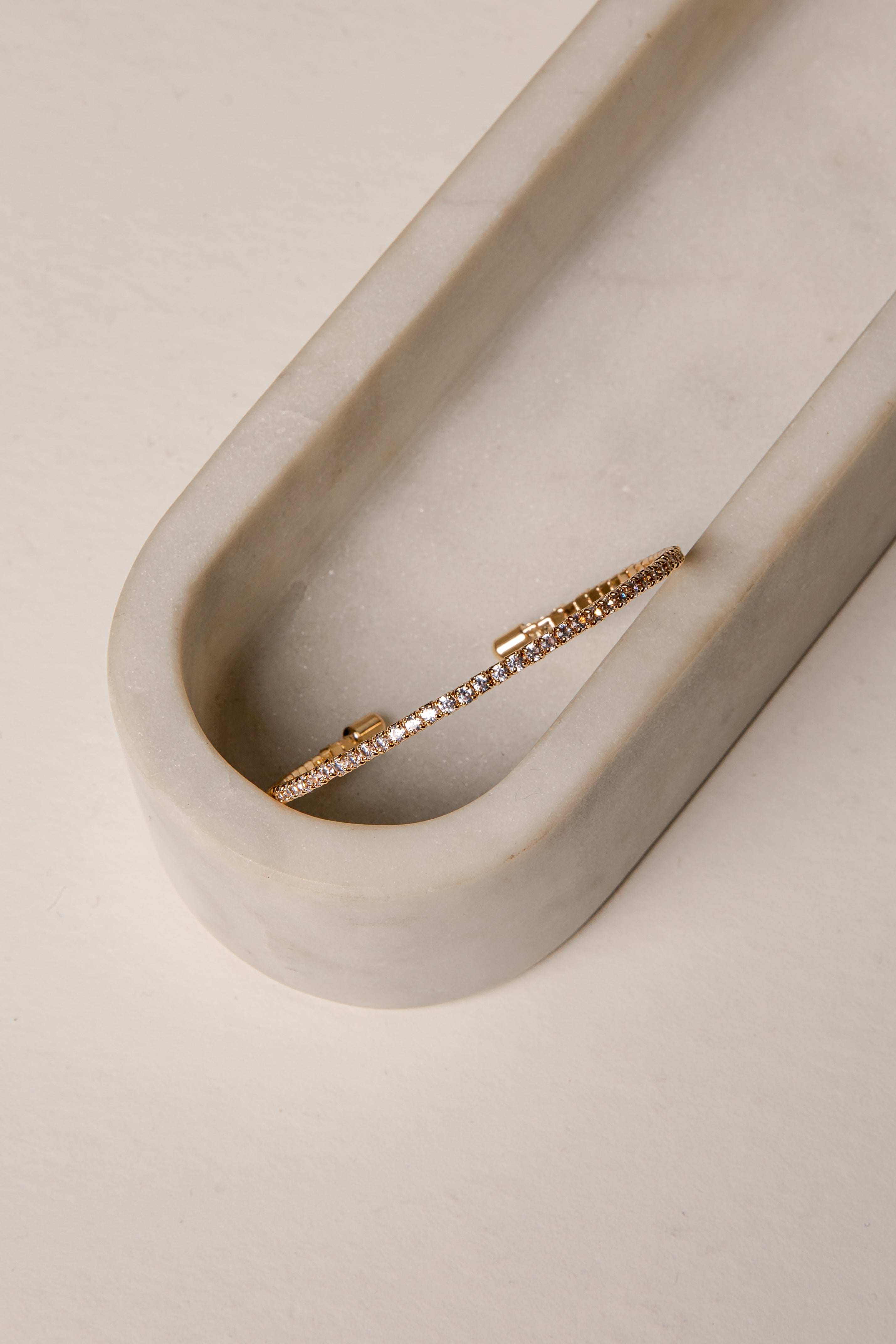 Michelle Gold Rhinestone Cuff Bracelet