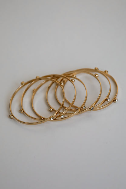 Ashley Gold Rhinestone Bangle Set