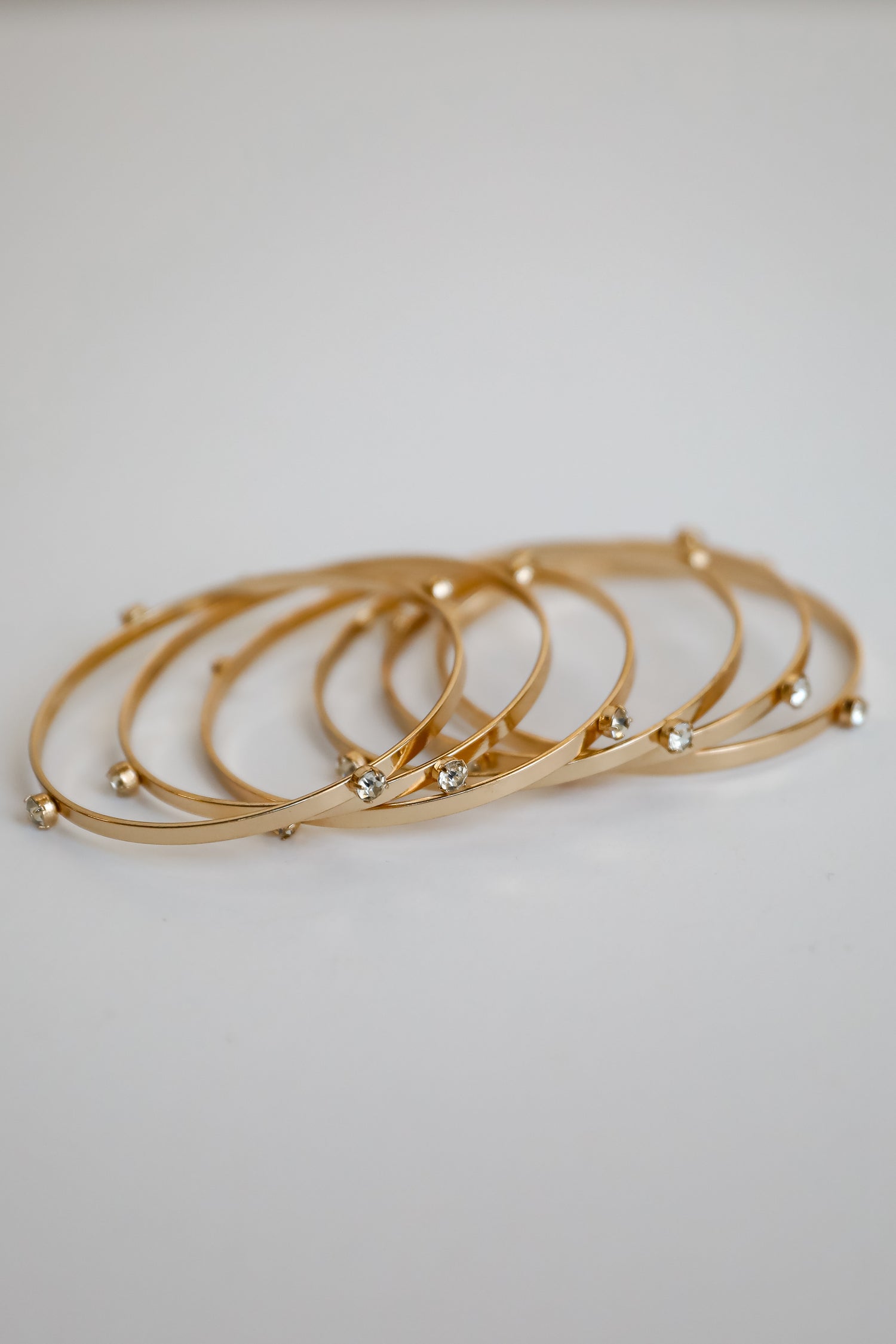 Ashley Gold Rhinestone Bangle Set