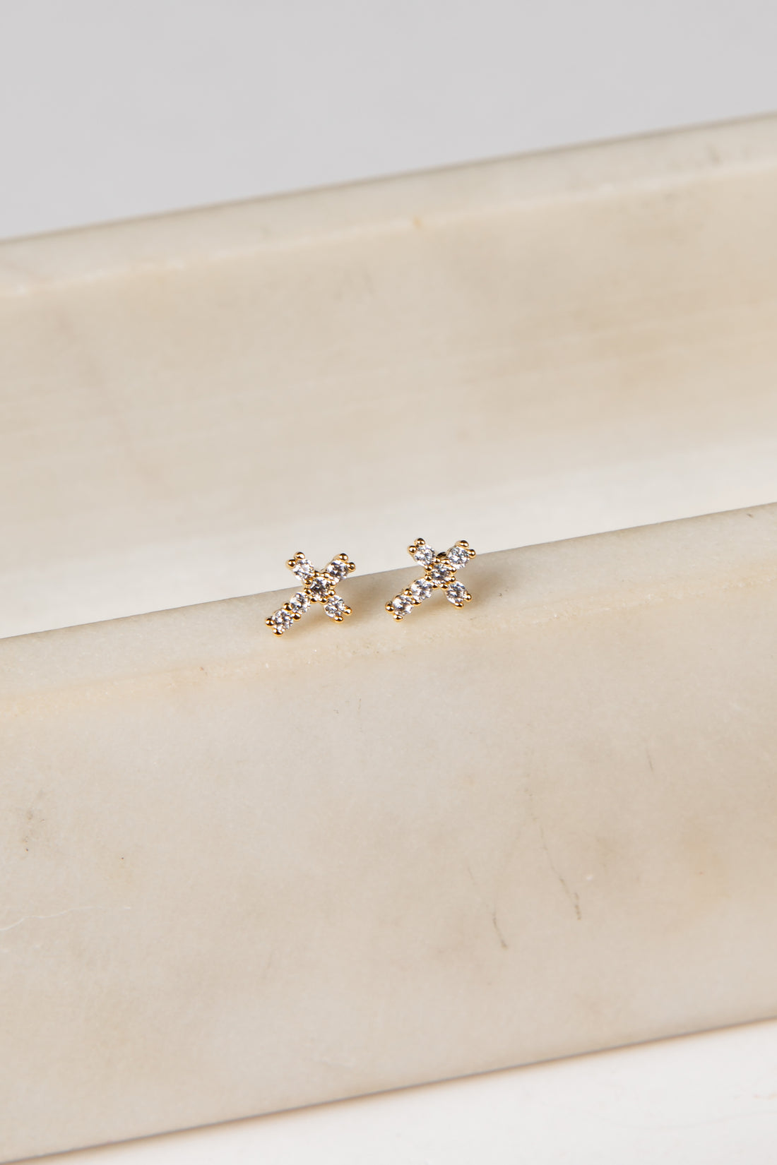 dainty cross earrings