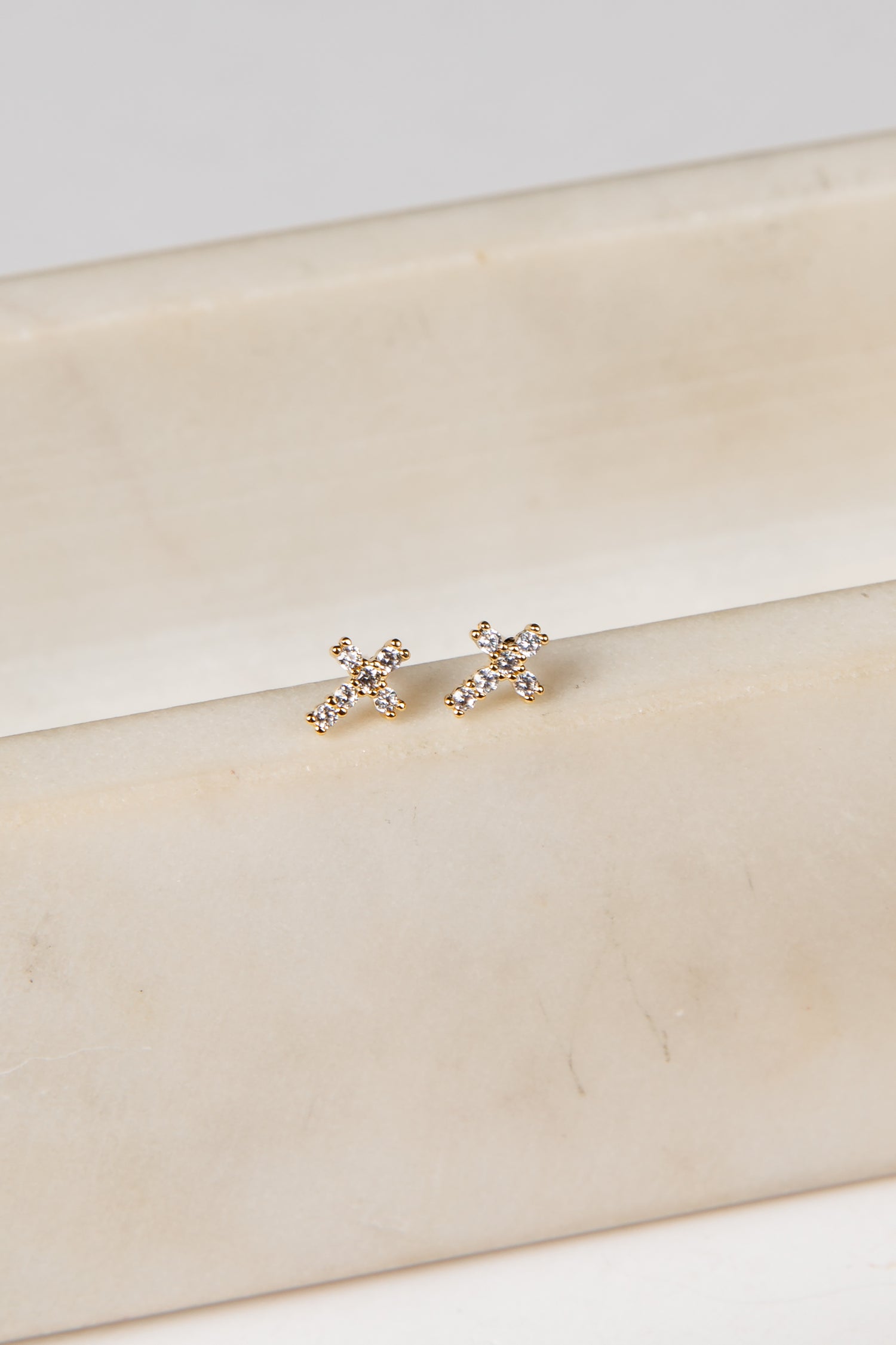 dainty cross earrings