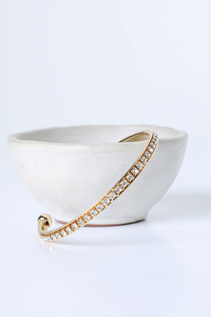 Lizzie Gold Rhinestone Cuff Bracelet
