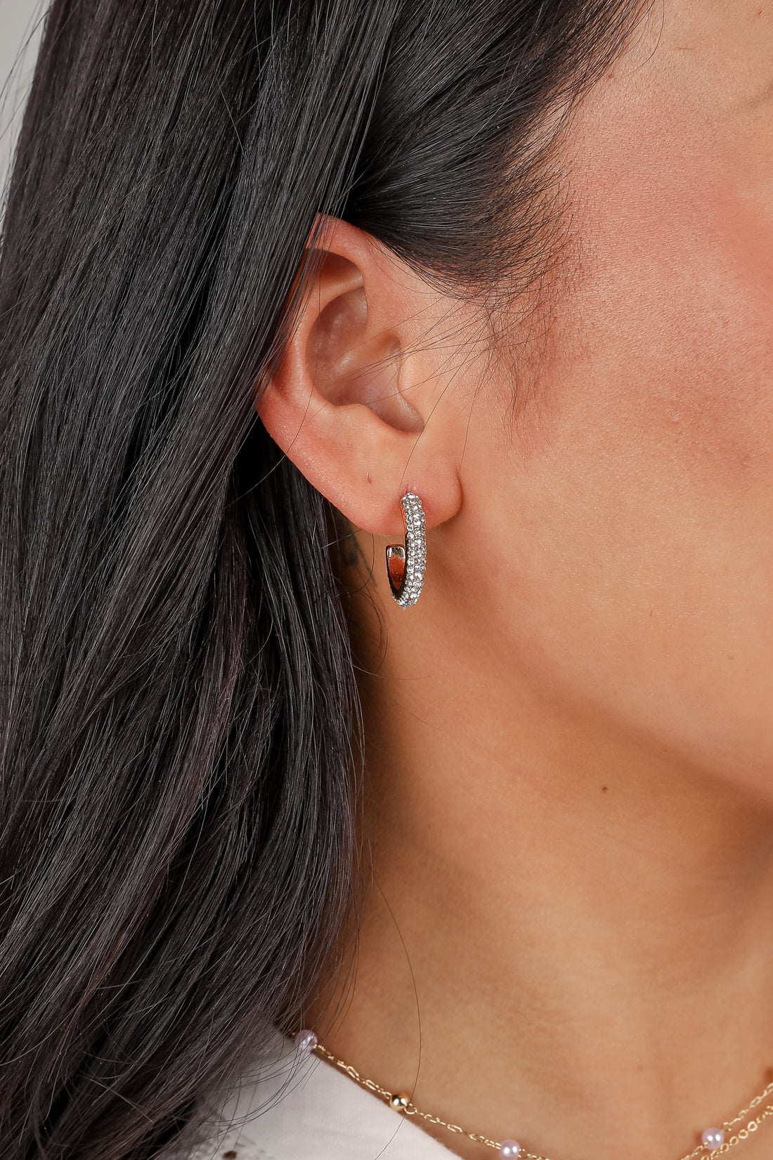 Alissa Gold Rhinestone Hoop Earring Set