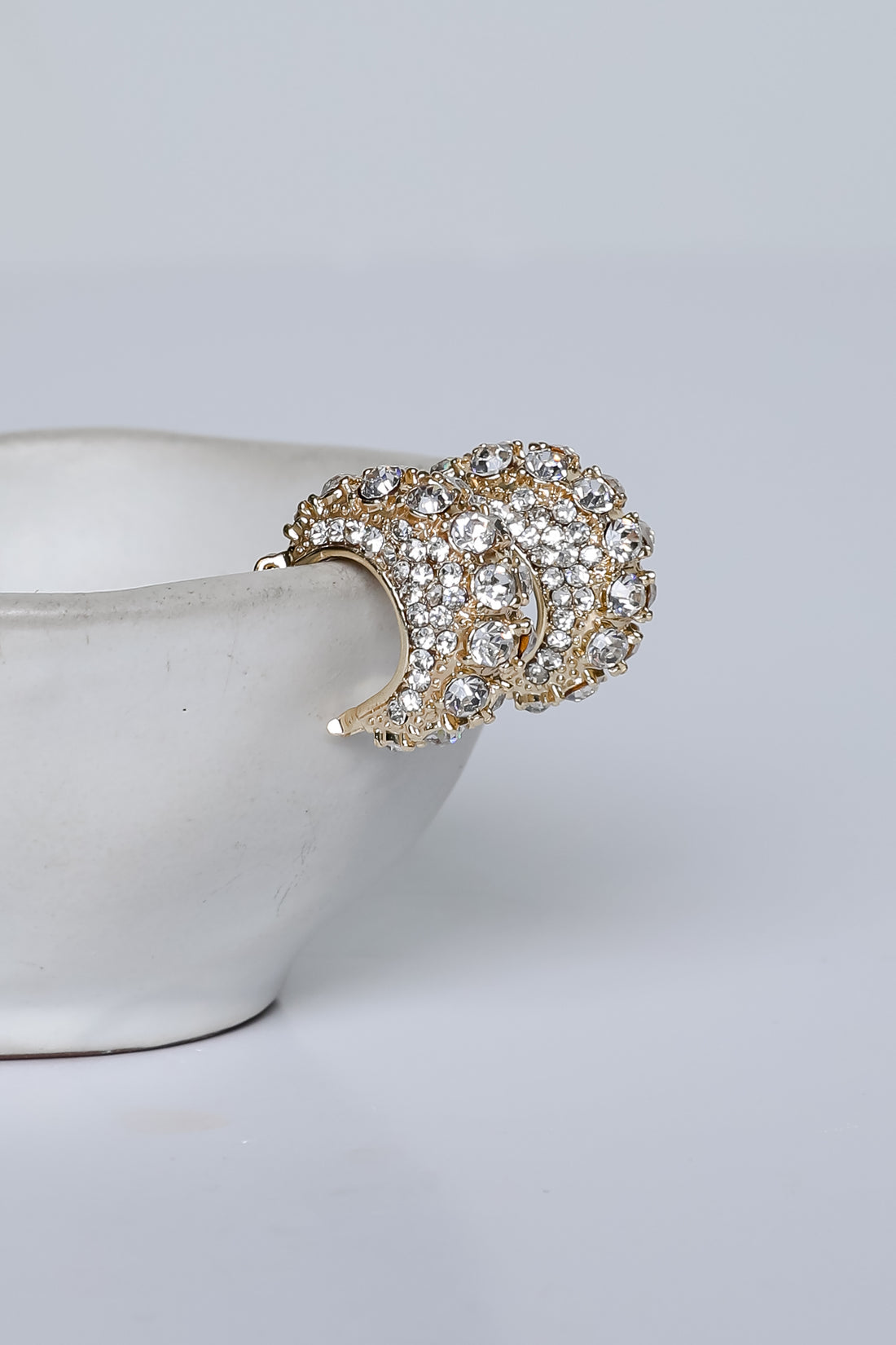 Maria Gold Rhinestone Hoop Earrings