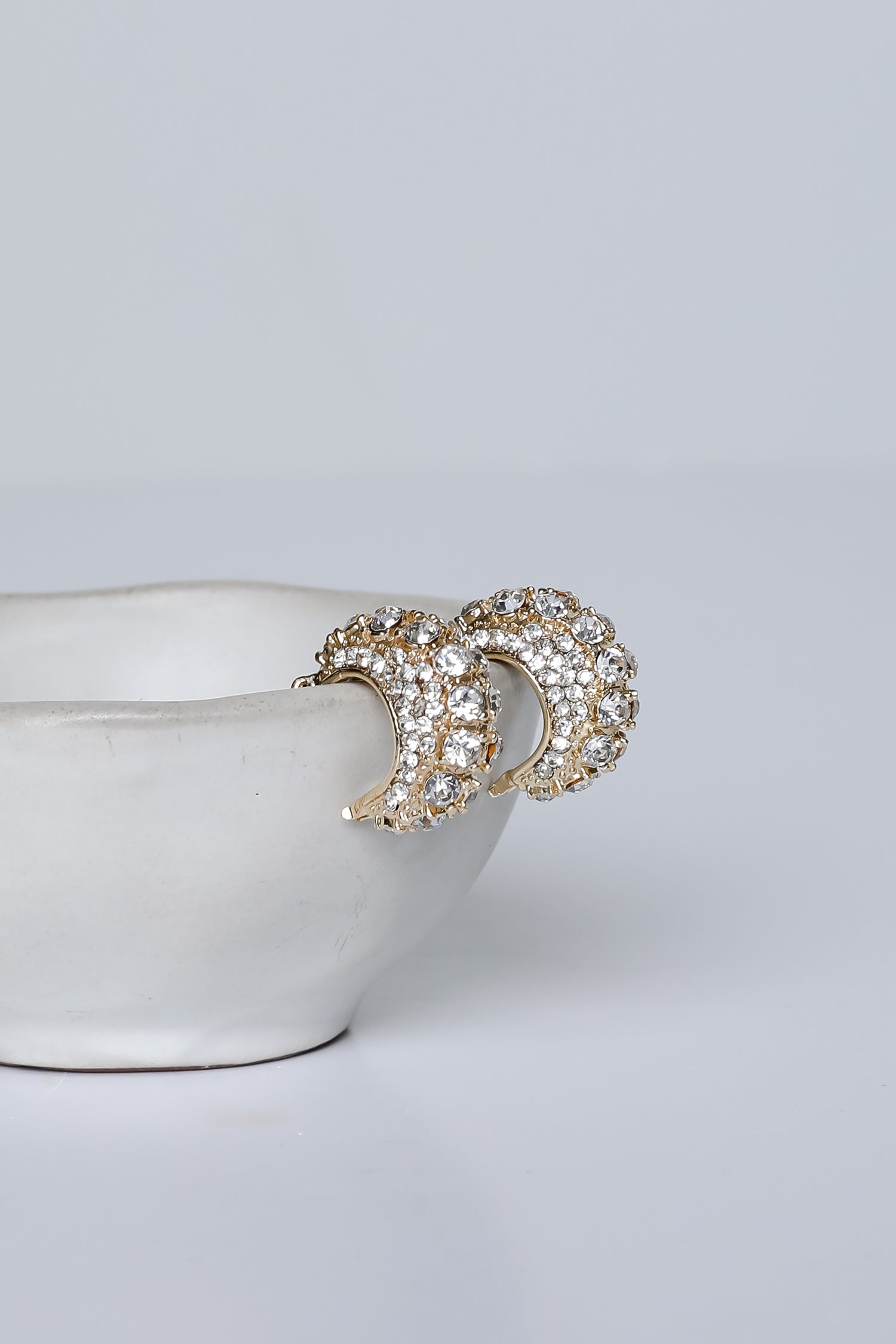 Maria Gold Rhinestone Hoop Earrings