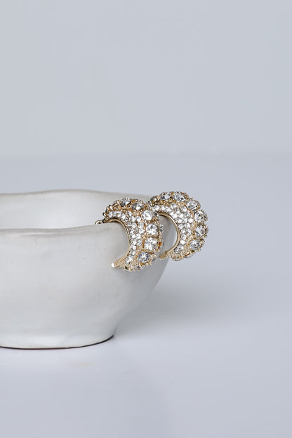 Maria Gold Rhinestone Hoop Earrings