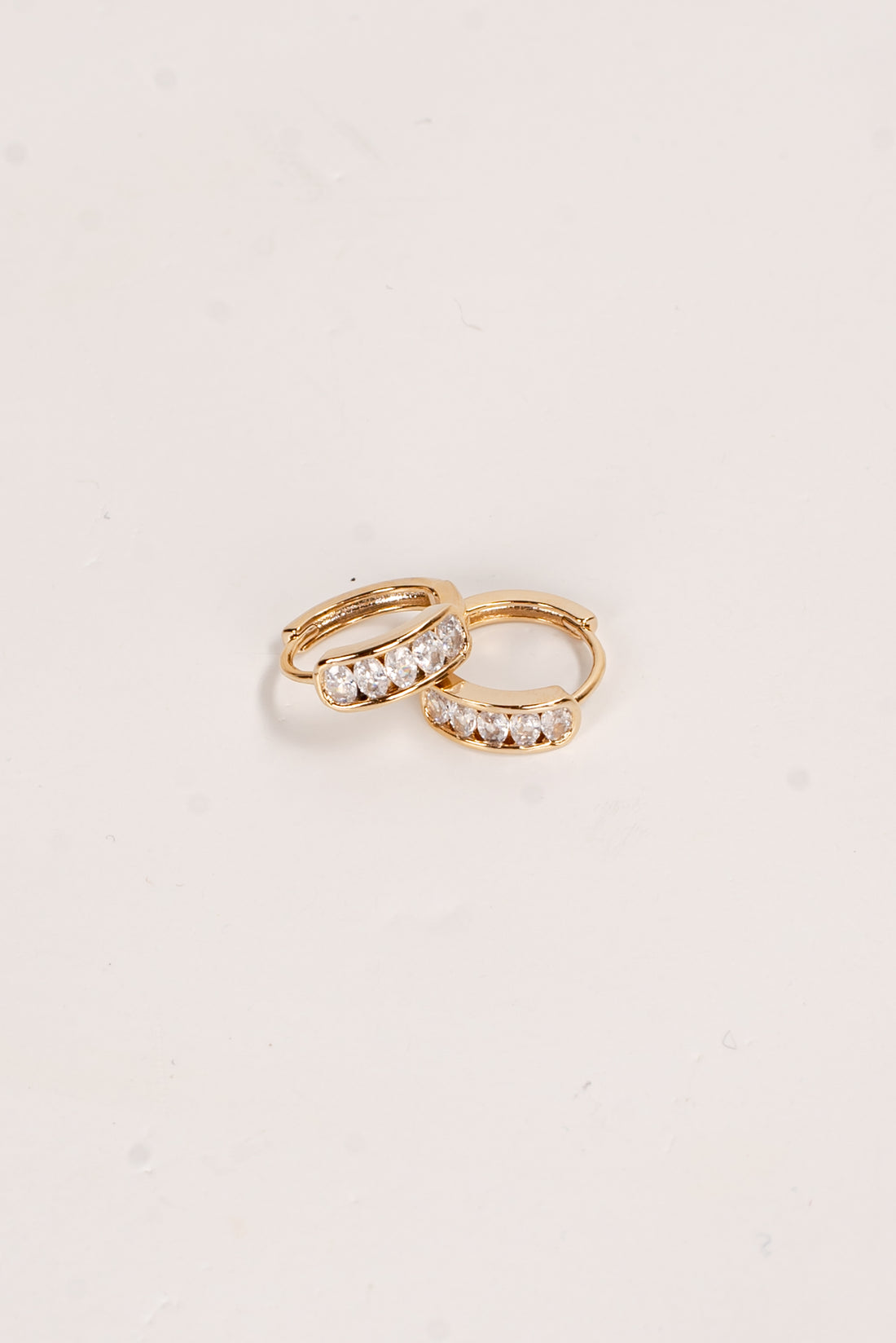 Joanna Gold Rhinestone Mini Hoop Earrings