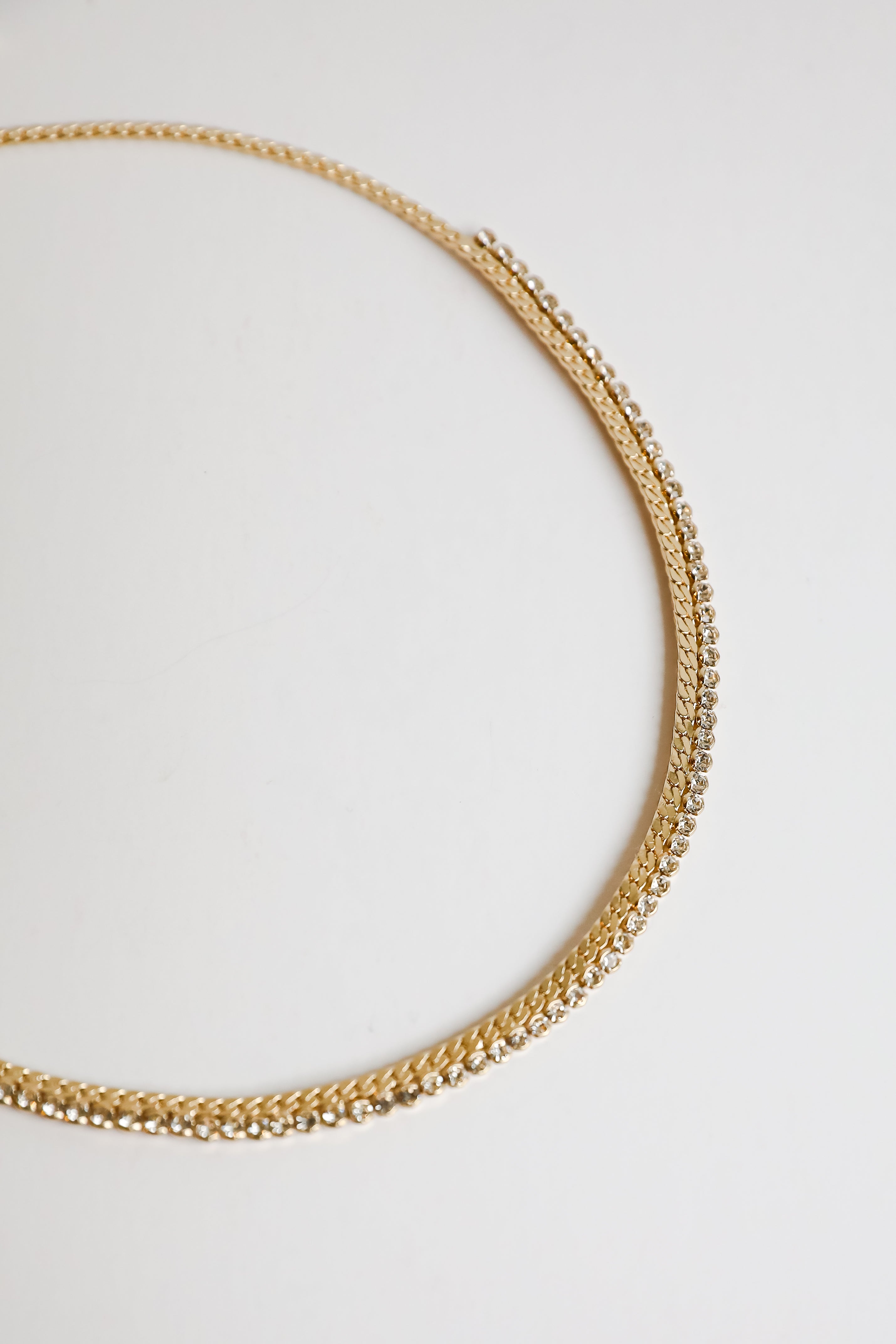 Gabriella Gold Rhinestone Chain Necklace