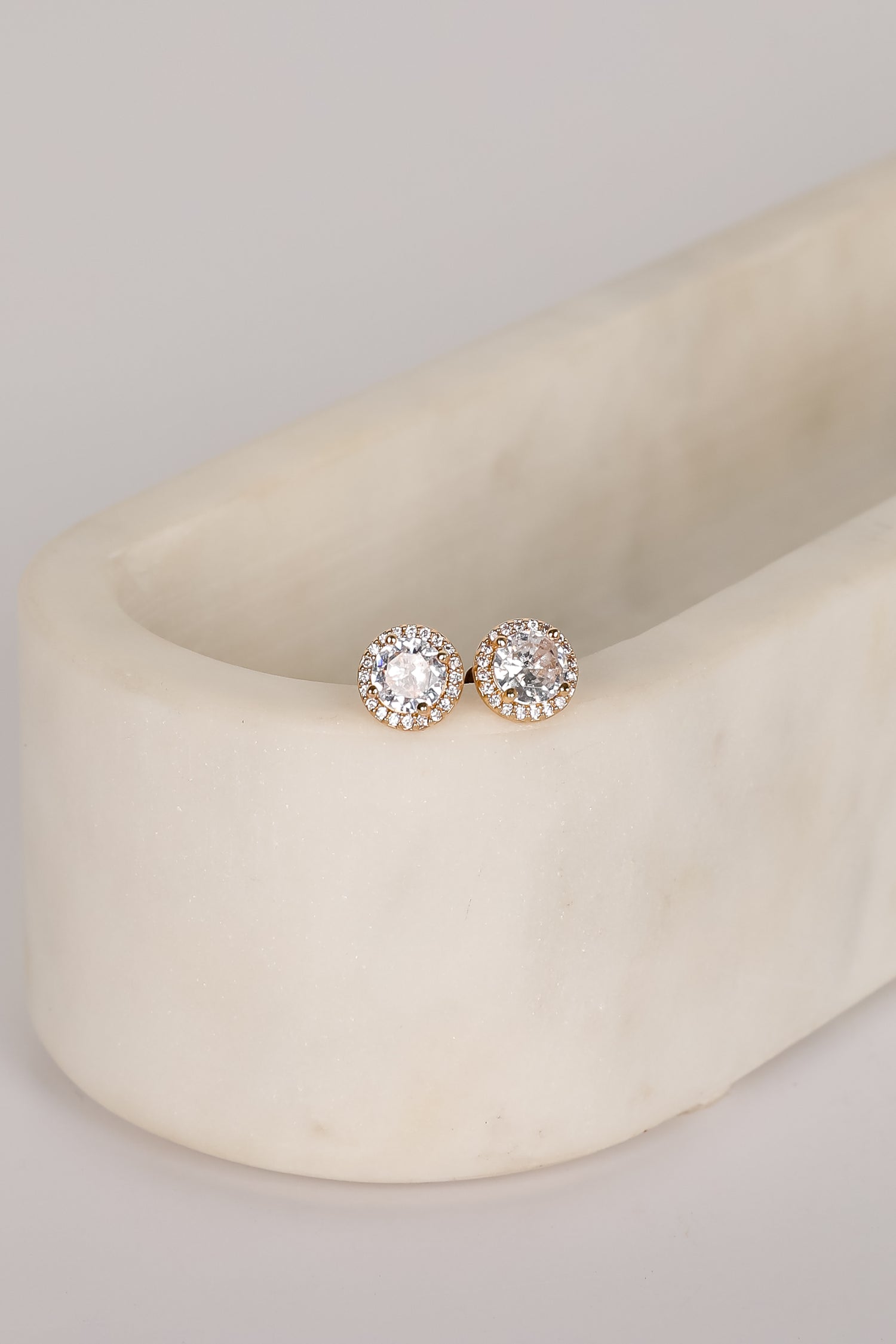 Sawyer Gold Rhinestone Stud Earrings