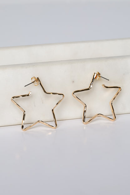 Missy Gold Star Hoop Earrings