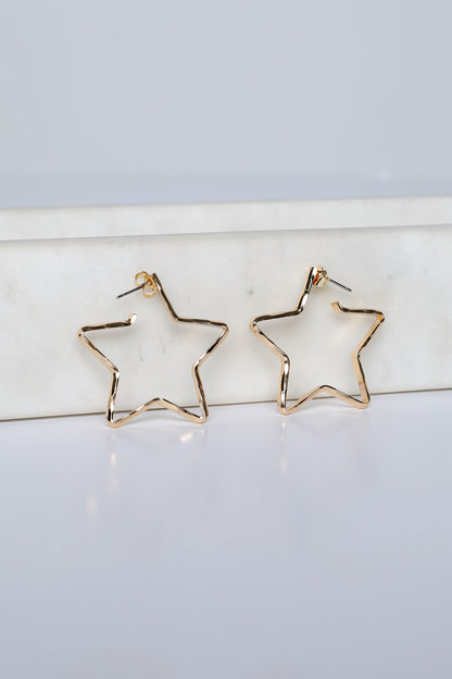 Missy Gold Star Hoop Earrings