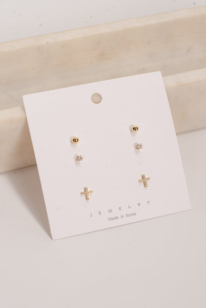 Jordyn Gold Stud Earring Set