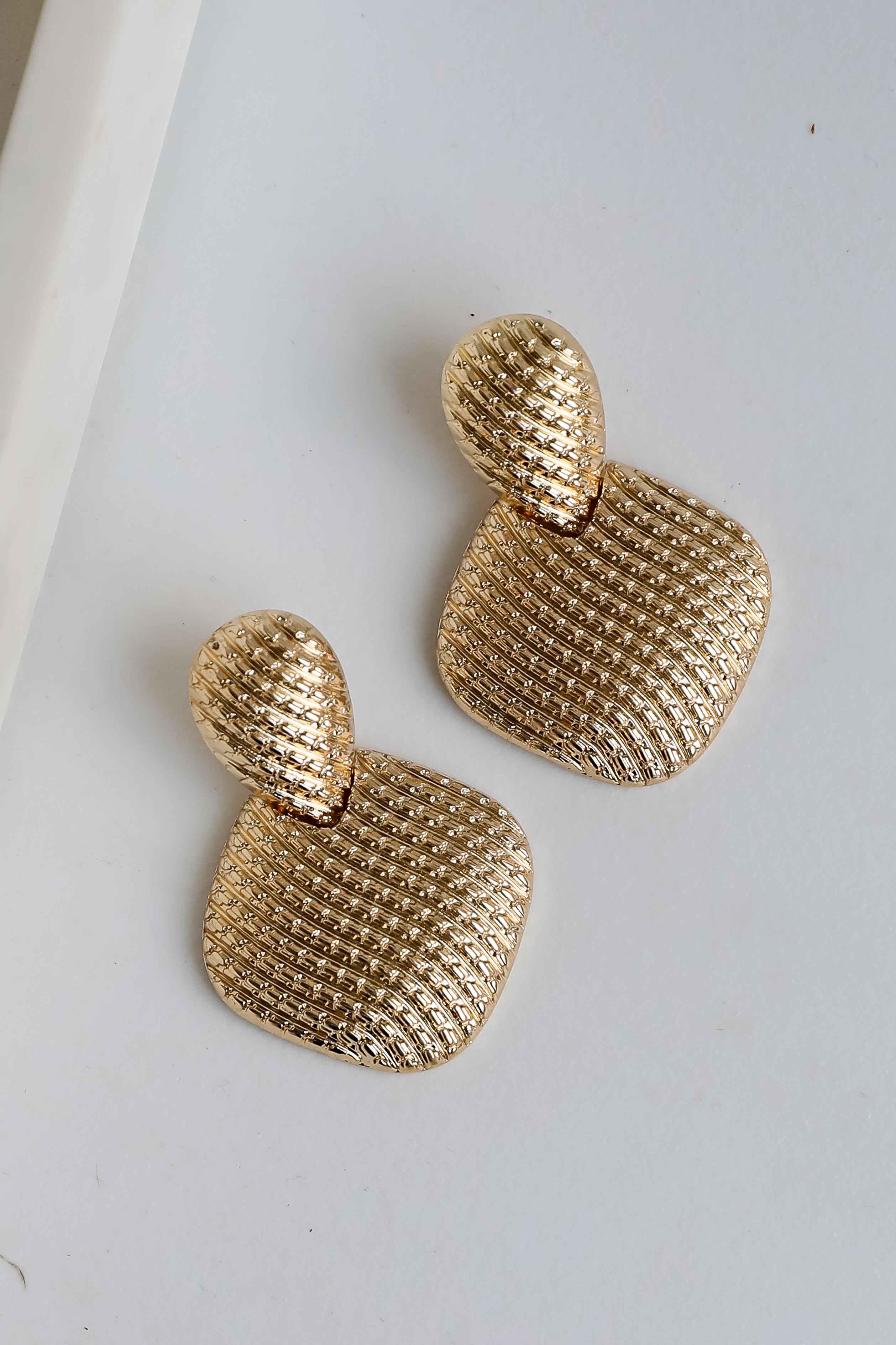 Natalie Gold Textured Statement Earrings