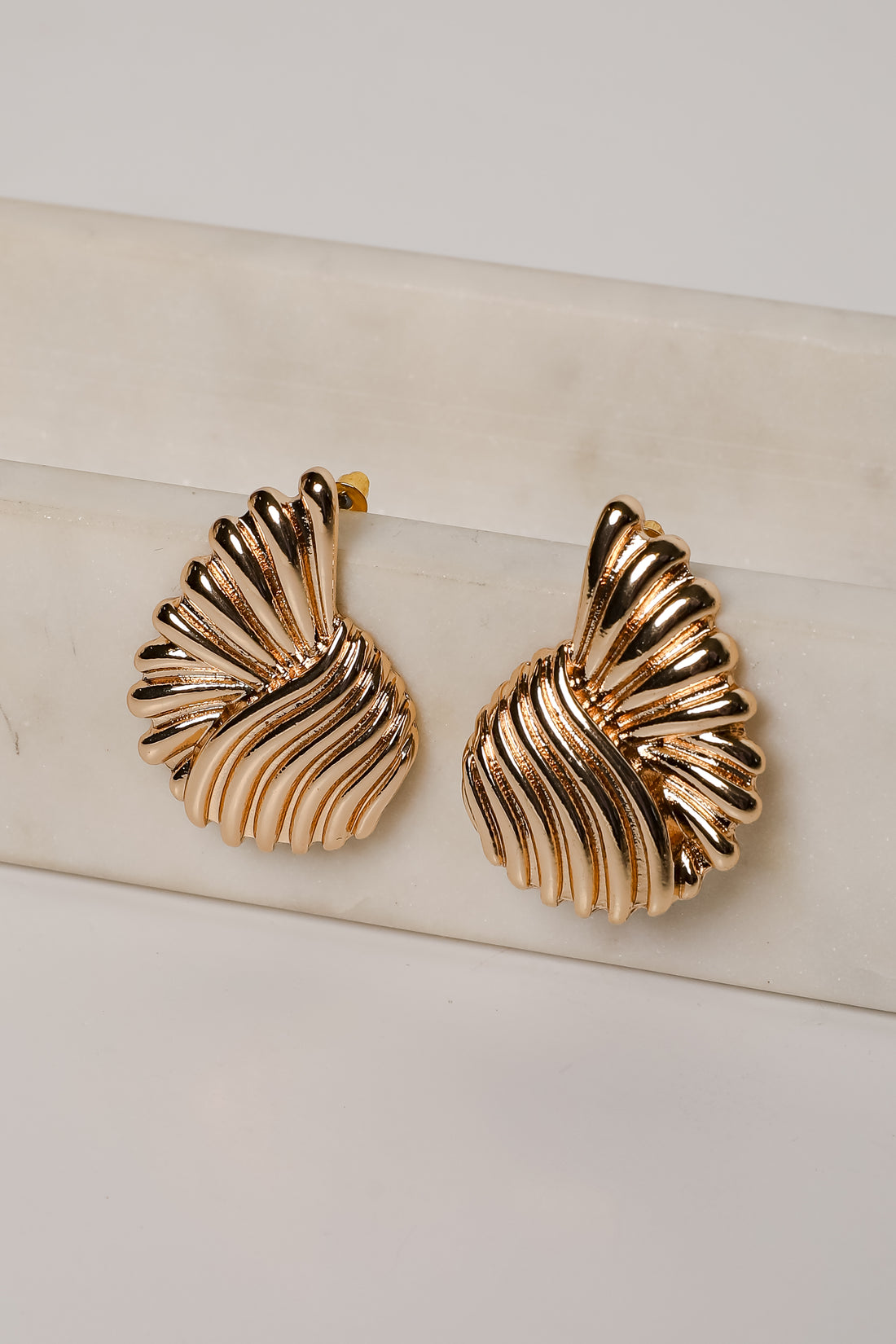 Kenzie Gold Textured Statement Earrings