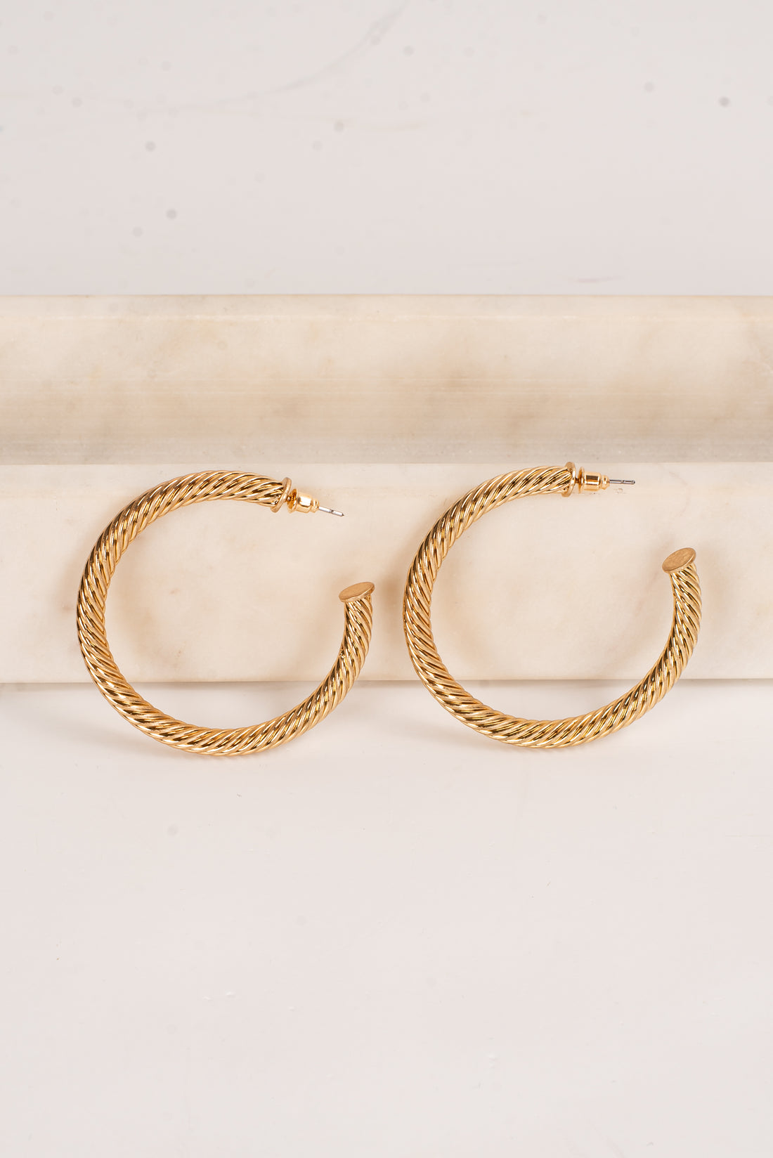 Selena Gold Textured Hoop Earrings