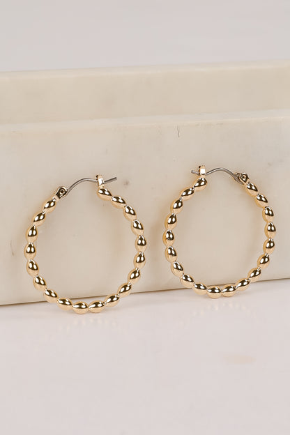 Ava Gold Textured Hoop Earrings