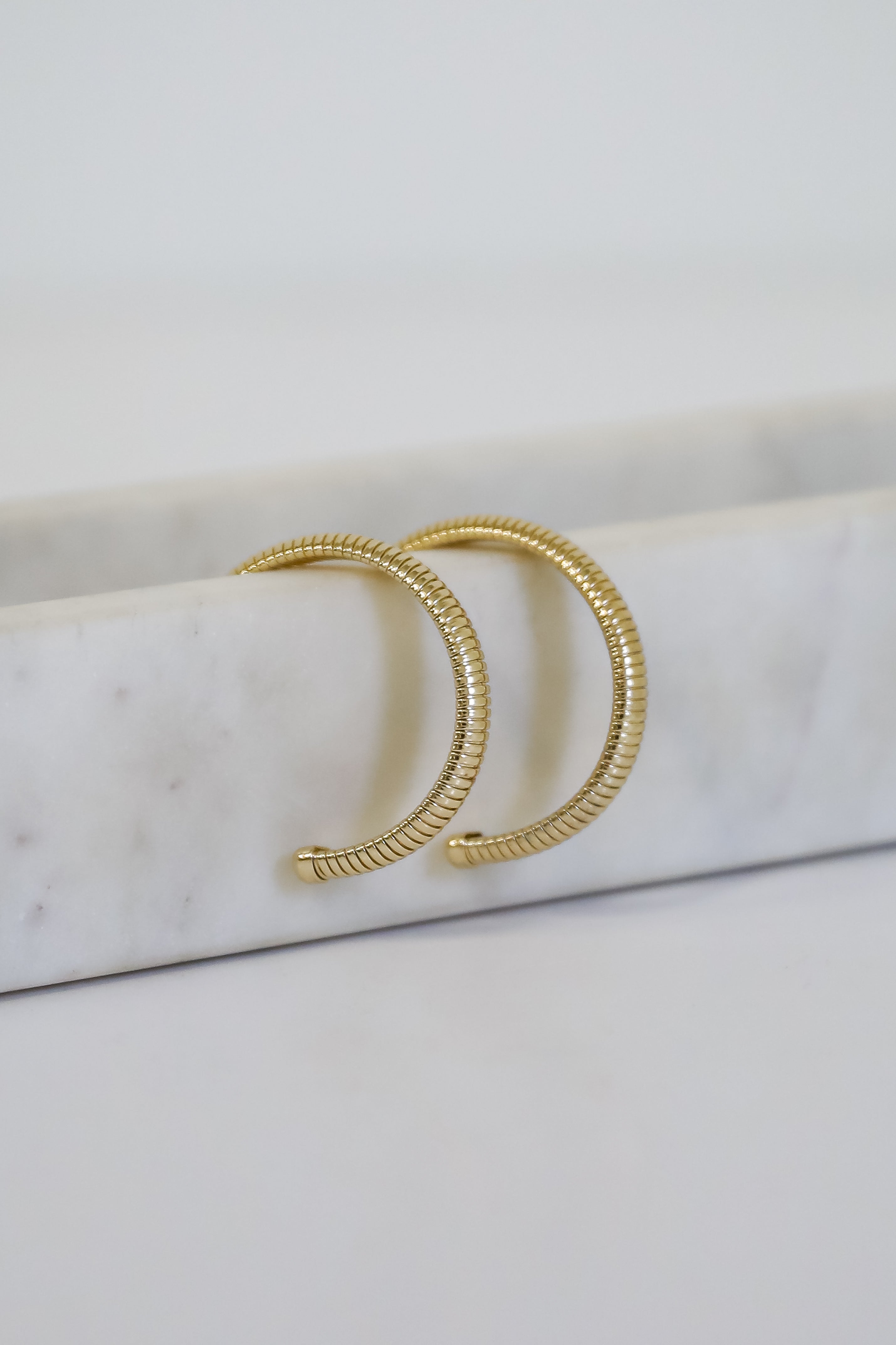 Harlow Gold Textured Hoop Earrings