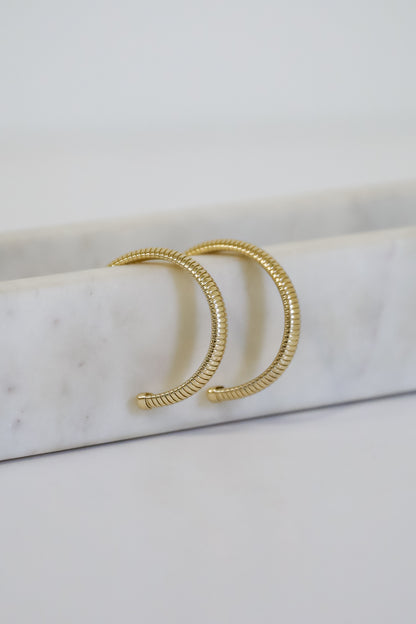 Harlow Gold Textured Hoop Earrings