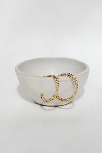 Penelope Gold Twisted Double Hoop Earrings