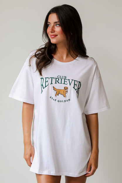 Golden Retriever White Graphic Tee