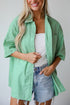 Totally Sensational Green Oversized Button-Up Blouse