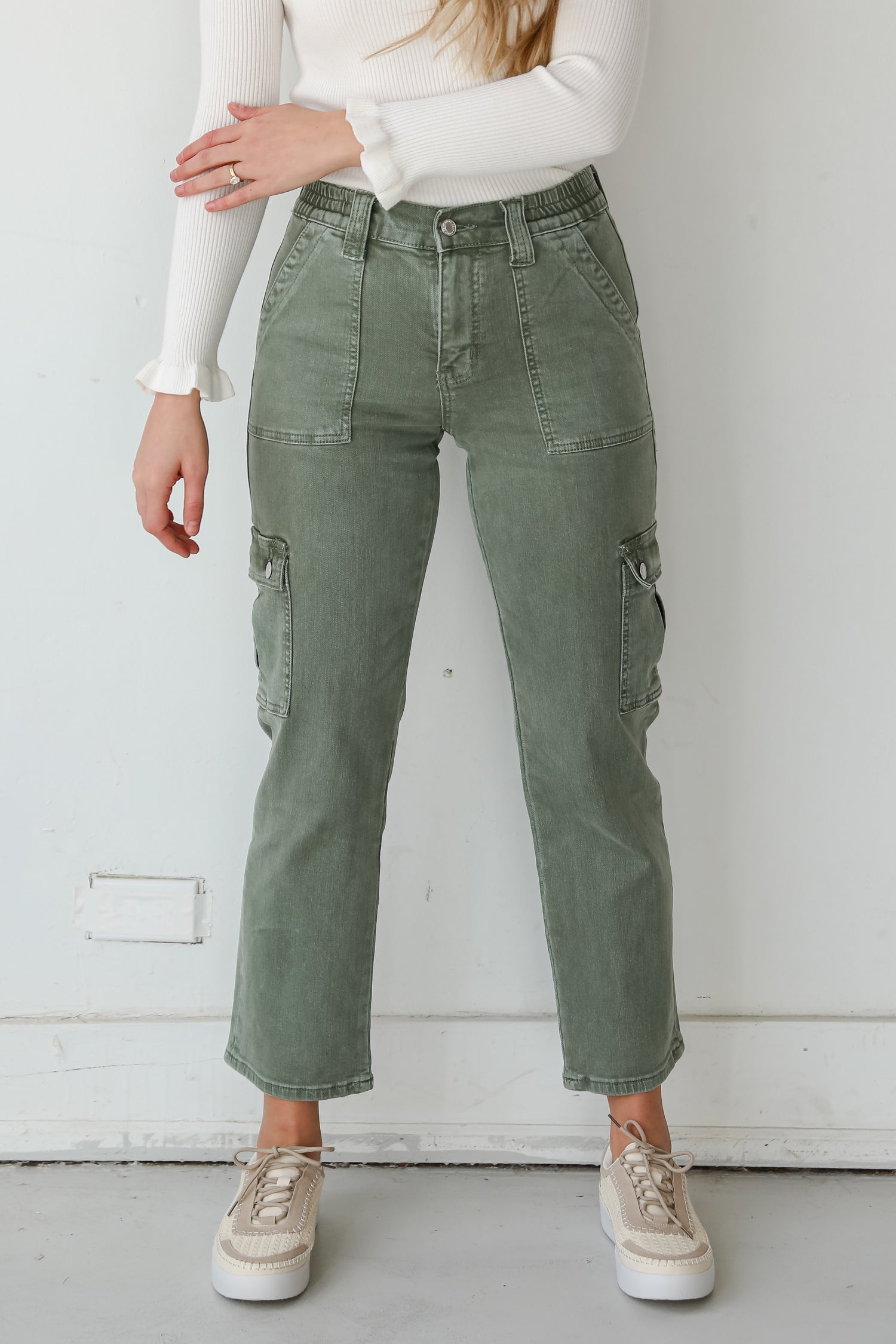 olive green pants