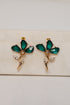 Carmen Green Gemstone Flower Earrings