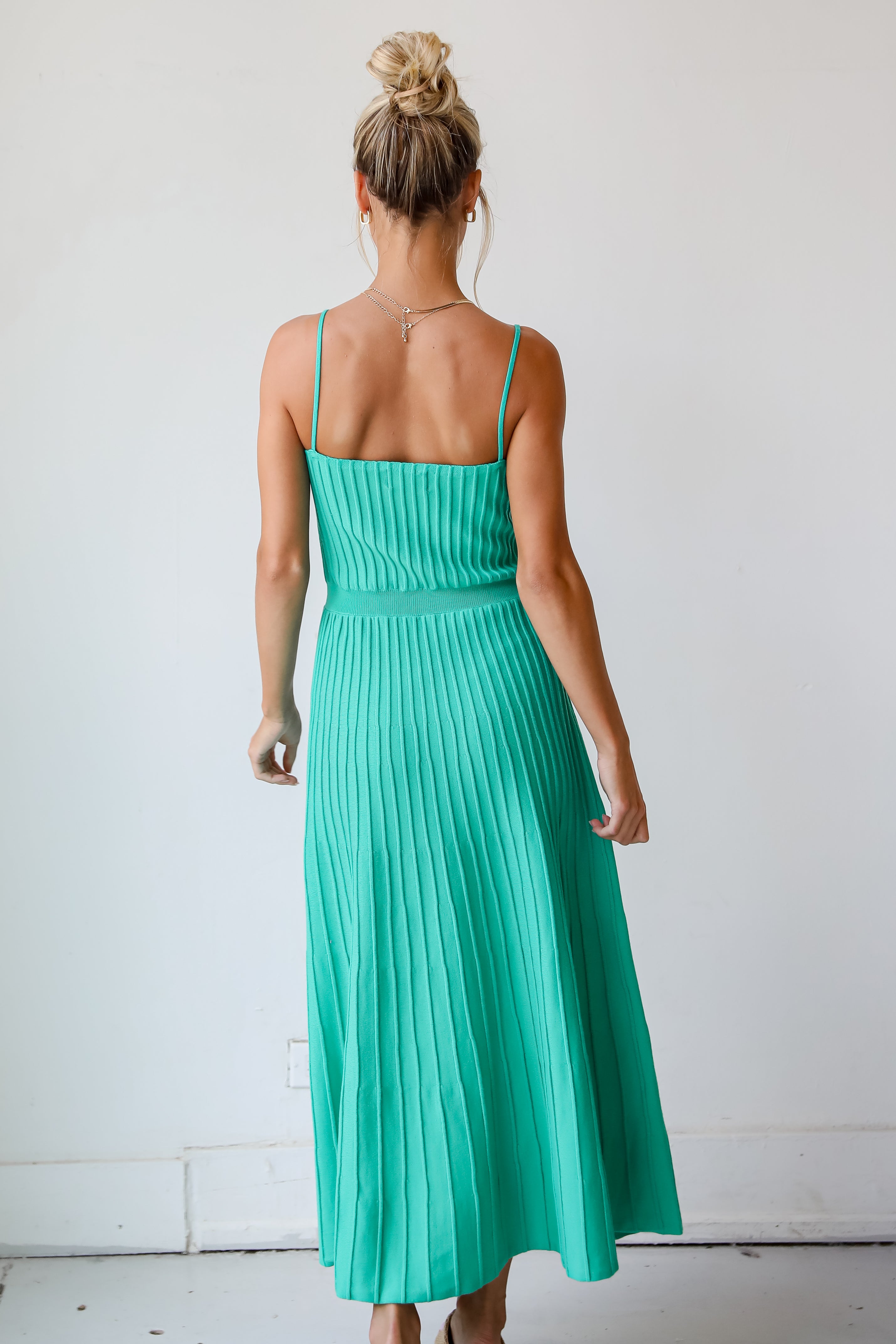 Lasting Sweetness Green Knit Maxi Dress