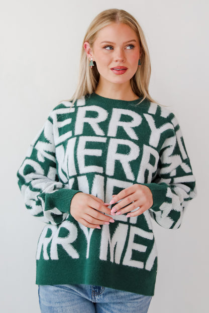 Hunter Green Merry Sweater