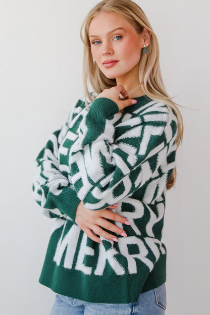 Hunter Green Merry Sweater