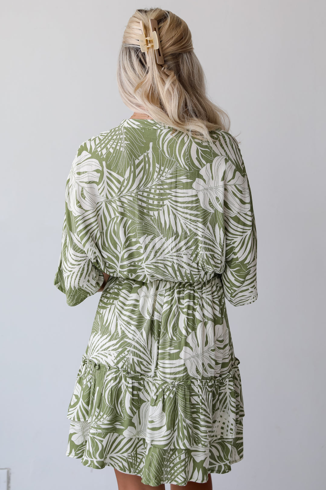 Destined For Sun Green Tropical Mini Dress