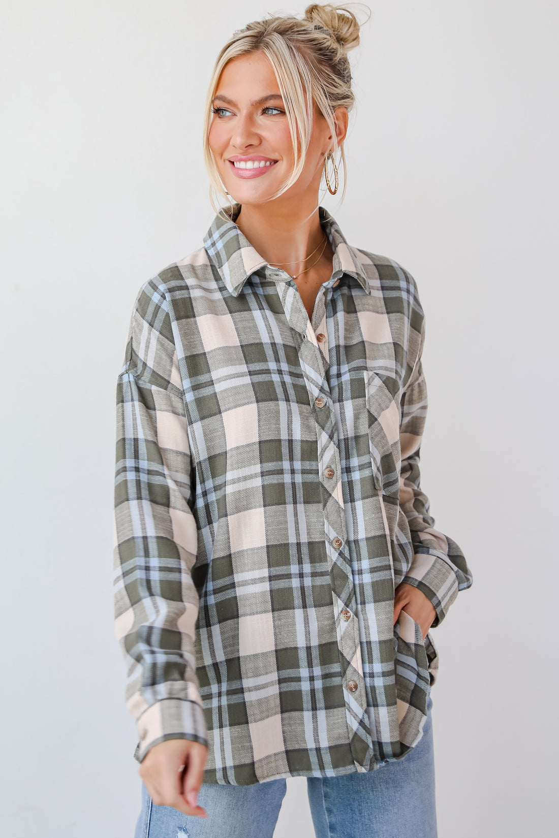 Autumn Energy Hunter Green Plaid Flannel