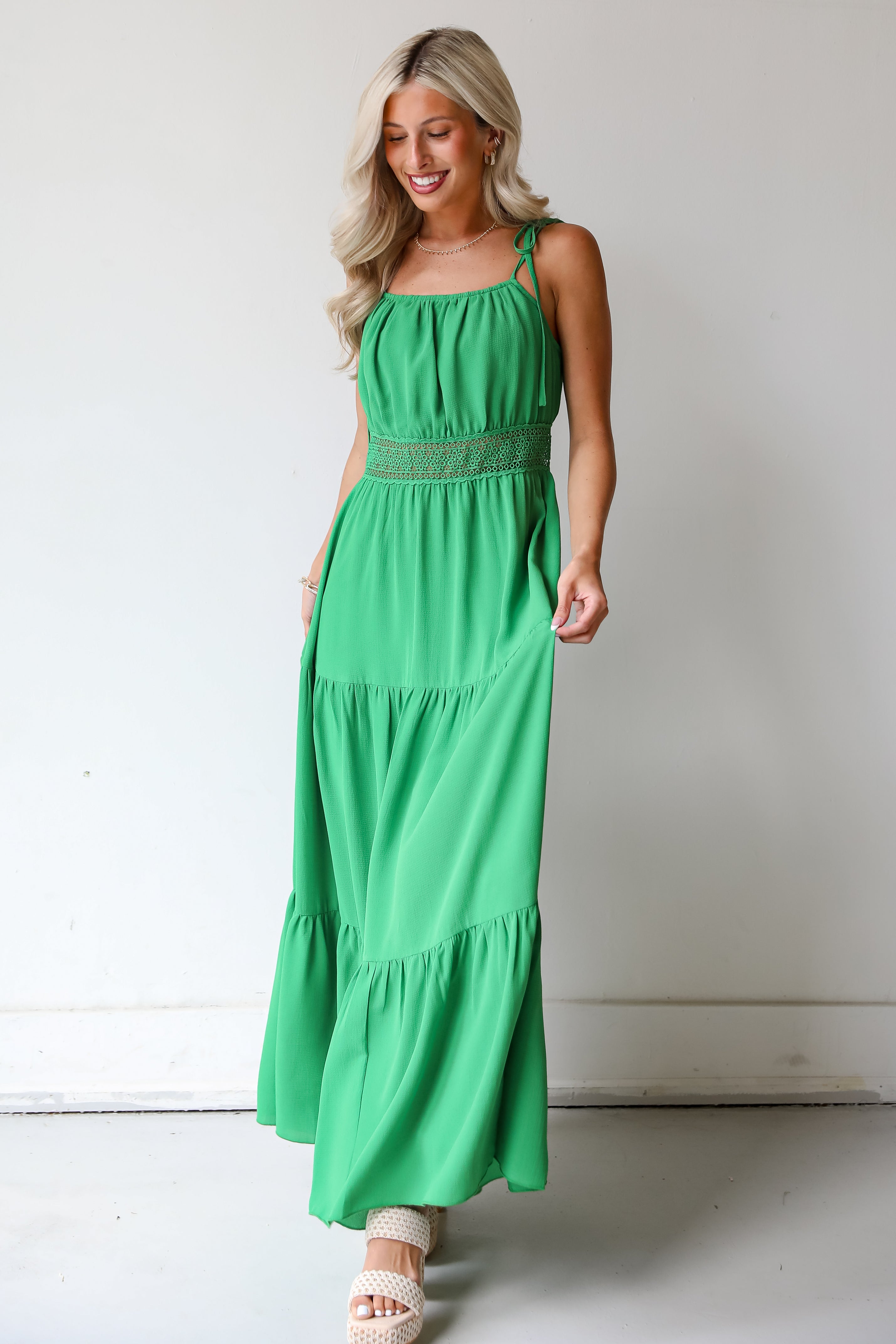 Green Tiered Maxi Dress