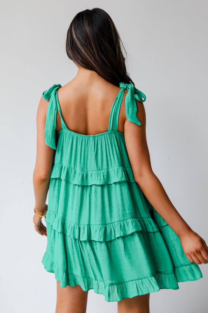 Green Tiered Mini Dress